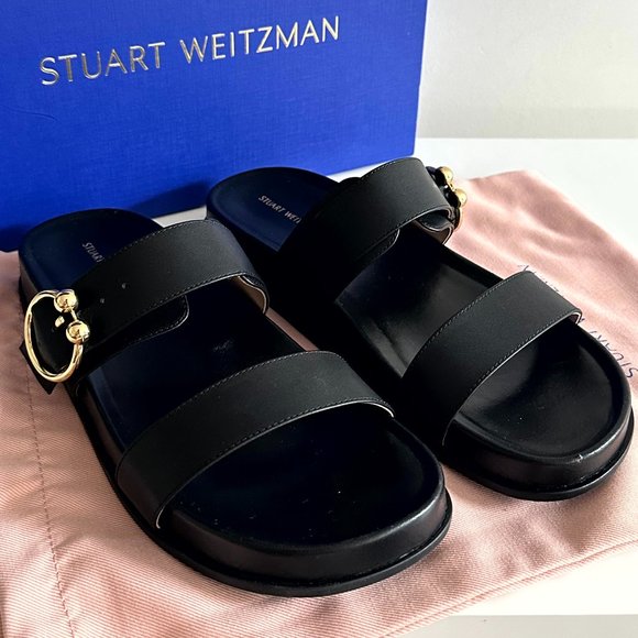 NEW WITH BOX Stuart Weitzman Joni Slide sandals size 9 - Picture 1 of 9